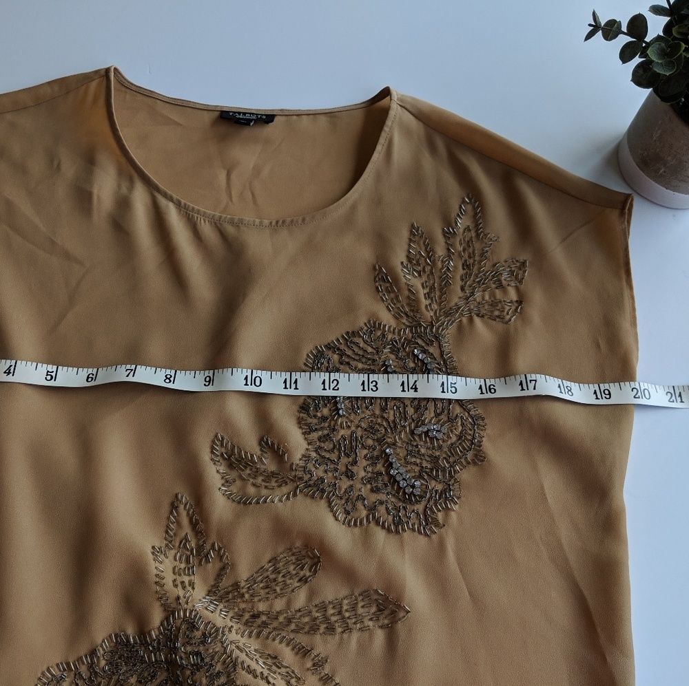 ‼️ Talbots Gold Top with Rhinestones Size XS - Picture 3 of 8